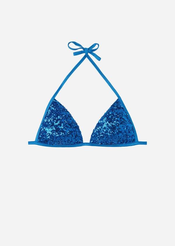 Bikini Tops Calzedonia Graduated Padded Triangle Cannes Azuis | BR1735CE