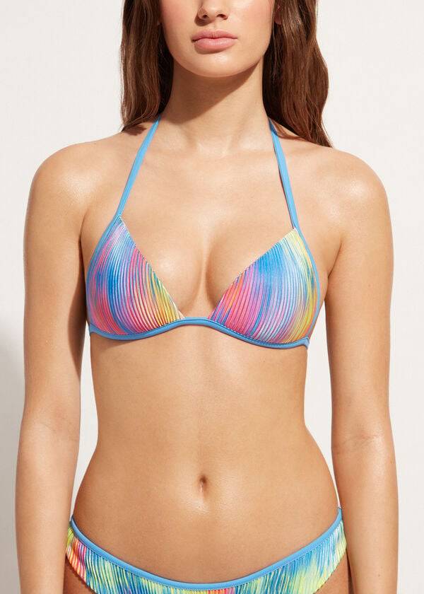 Bikini Tops Calzedonia Graduated Padded Triangle Maiorca Multicoloridas | BR1742EX