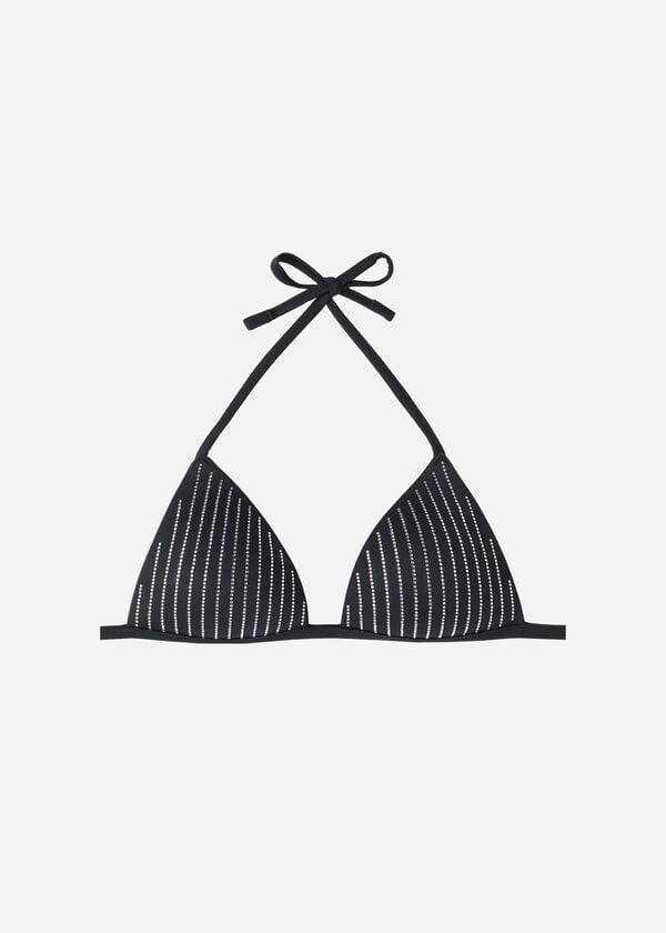 Bikini Tops Calzedonia Graduated Padded Triangle Shanghai Pretas | BR1746UT