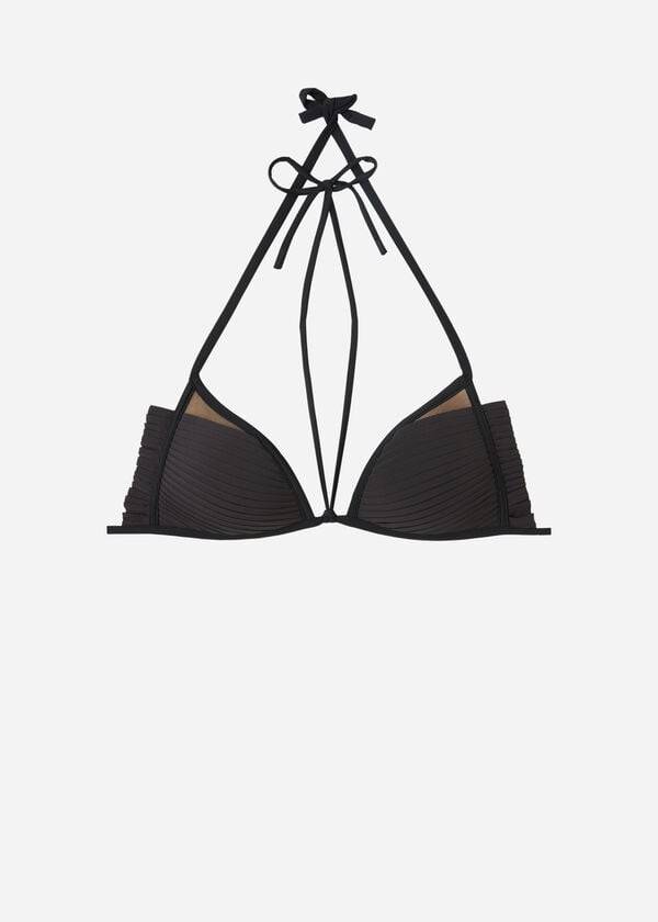 Bikini Tops Calzedonia Graduated Padded Triangle Tokyo Pretas | BR1751SO