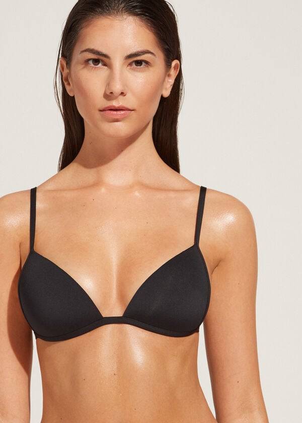 Bikini Tops Calzedonia Graduated Soft Padded Triangle Indonesia Pretas | BR1760XF