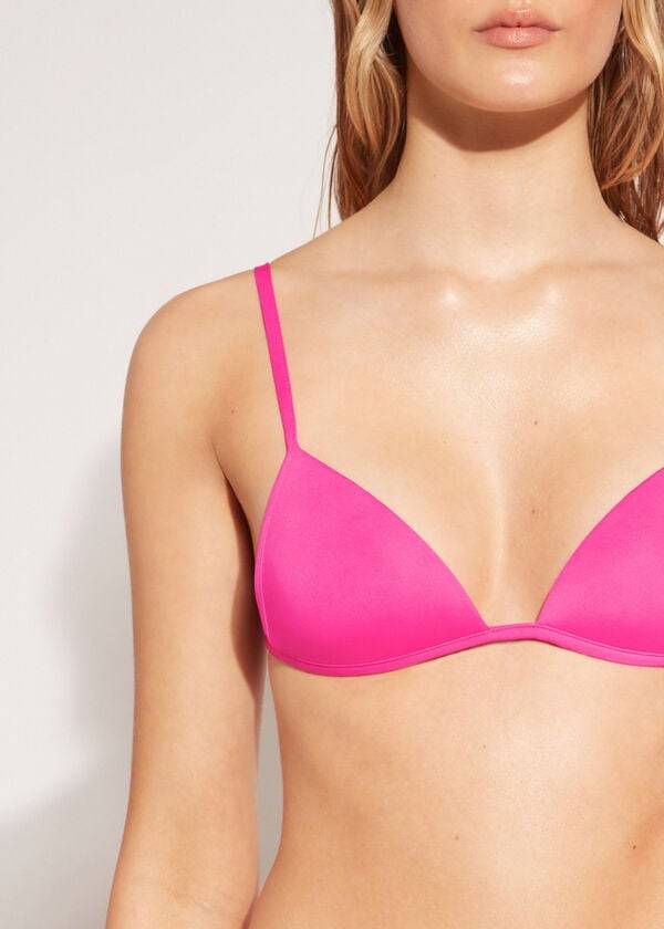 Bikini Tops Calzedonia Graduated Soft Padded Triangle Indonesia Rosa | BR1762VD