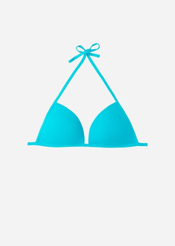 Bikini Tops Calzedonia Graduated Soft Padded Triangle Indonesia Turquesa | BR1764NB