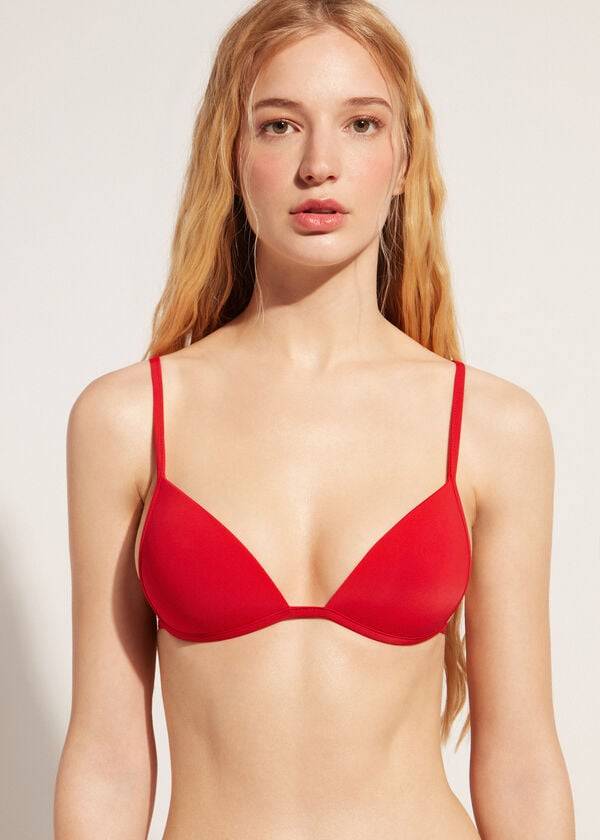 Bikini Tops Calzedonia Graduated Soft Padded Triangle Indonesia Vermelhas | BR1765MA