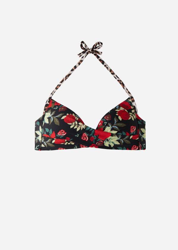 Bikini Tops Calzedonia Graduated Soft Padded Triangle Nizza Rosa Pretas | BR1766QZ