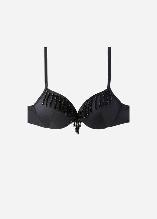 Bikini Tops Calzedonia Lightly Padded Push-up Taipei Pretas | BR1777SO