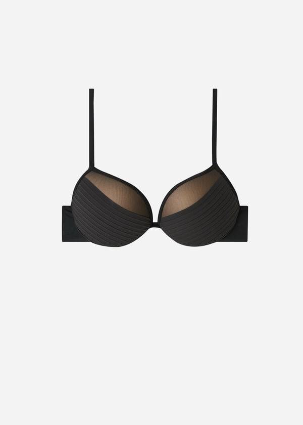 Bikini Tops Calzedonia Lightly Padded Push-up Tokyo Pretas | BR1778DN