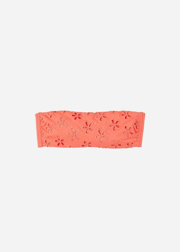 Bikini Tops Calzedonia Padded Bandeau Corfù Coral Laranja | BR1785ZG