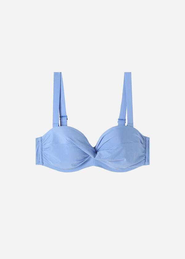 Bikini Tops Calzedonia Padded Bandeau Indonesia Azuis | BR1789BC