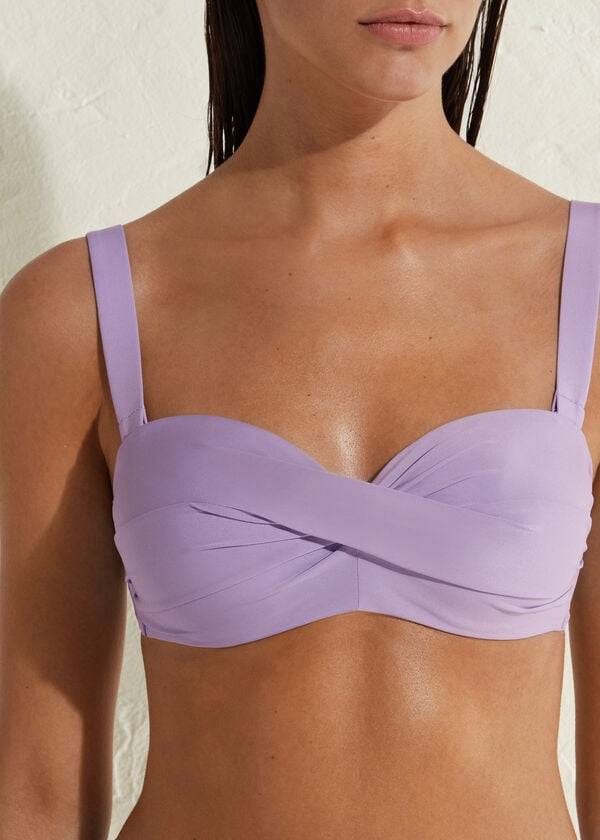 Bikini Tops Calzedonia Padded Bandeau Indonesia Roxo | BR1790NB