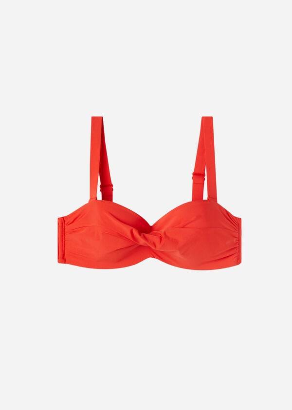 Bikini Tops Calzedonia Padded Bandeau Indonesia Vermelhas | BR1791MA