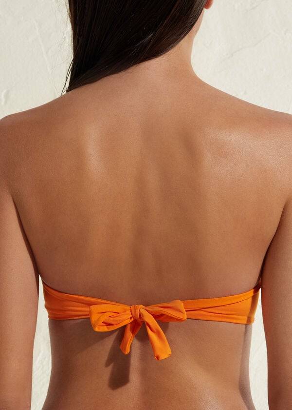 Bikini Tops Calzedonia Padded Bandeau Indonesia Eco Laranja | BR1792QZ