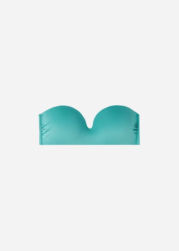 Bikini Tops Calzedonia Padded Bandeau Indonesia Eco Turquesa | BR1793WY