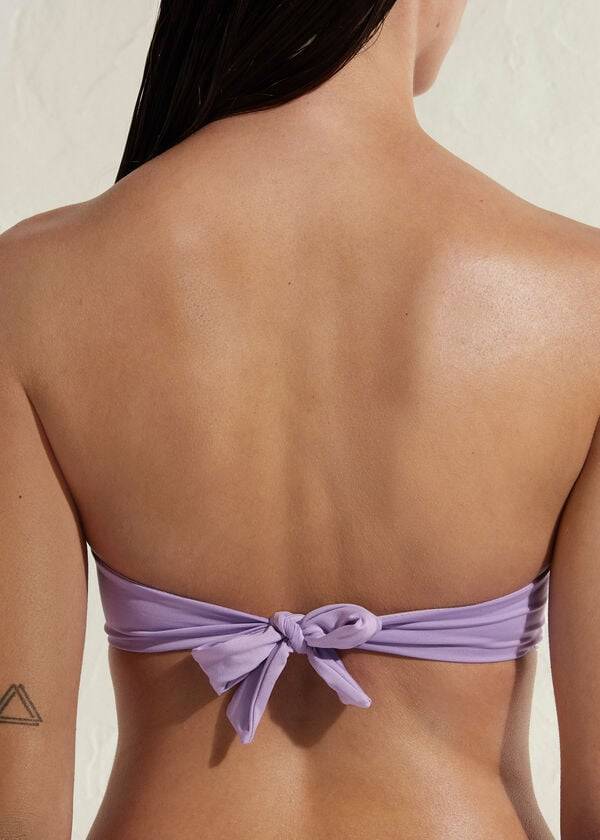 Bikini Tops Calzedonia Padded Bandeau Indonesia Eco Roxo | BR1796TV