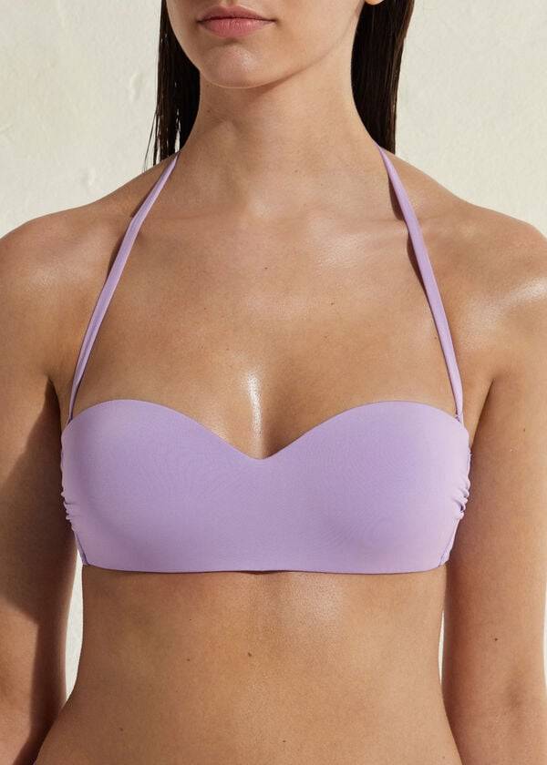 Bikini Tops Calzedonia Padded Bandeau Indonesia Eco Roxo | BR1796TV