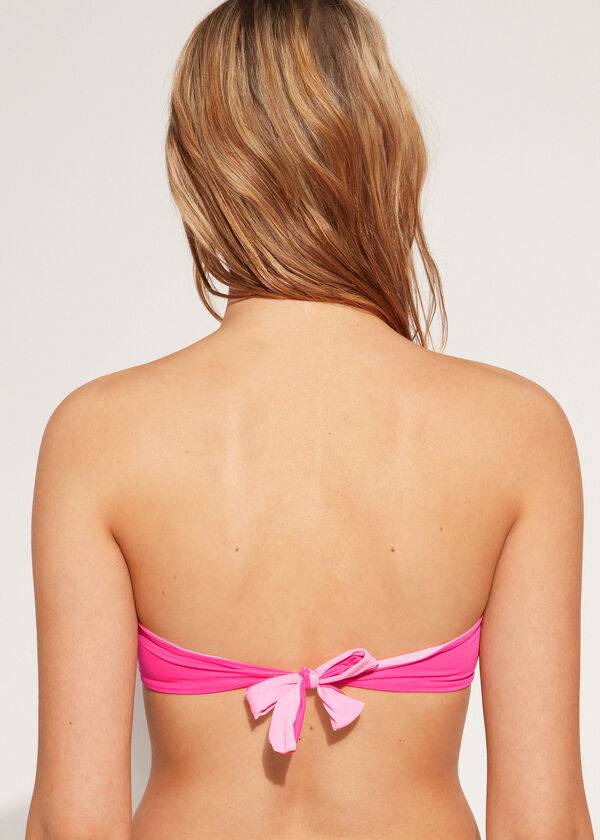 Bikini Tops Calzedonia Padded Bandeau Indonesia Eco rosa Rosa | BR1805FM