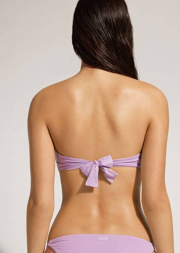 Bikini Tops Calzedonia Padded Bandeau Indonesia Eco Strapless Roxo | BR1808JJ