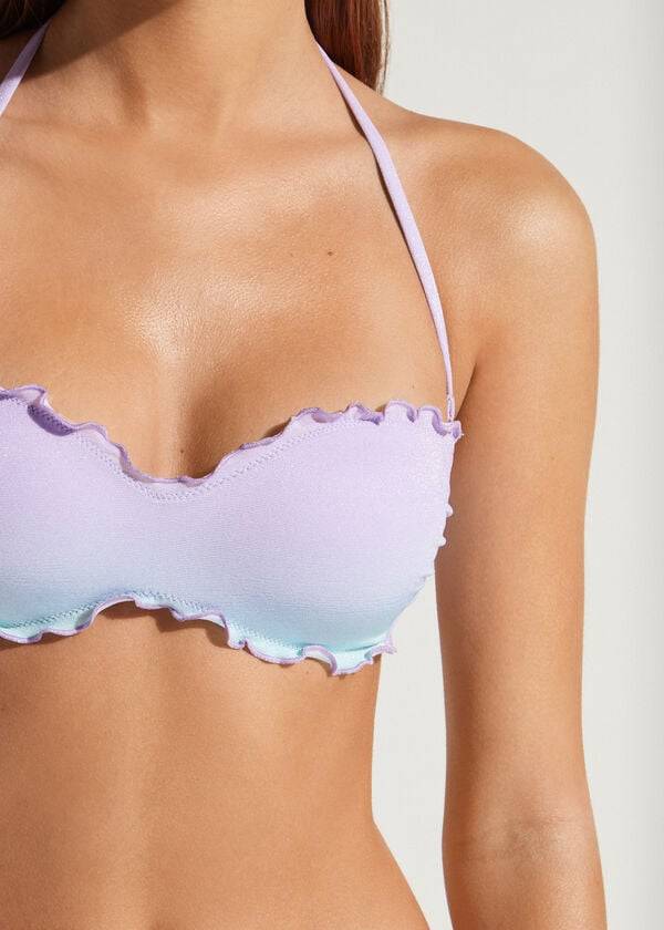 Bikini Tops Calzedonia Padded Bandeau Madrid Roxo | BR1813CE