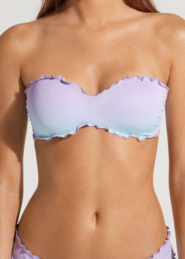 Bikini Tops Calzedonia Padded Bandeau Madrid Roxo | BR1813CE