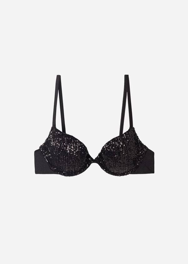 Bikini Tops Calzedonia Padded Push-Up Cannes Pretas | BR1841BC