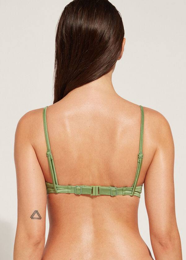 Bikini Tops Calzedonia Padded Push-Up Cannes rosa Verdes | BR1842NB