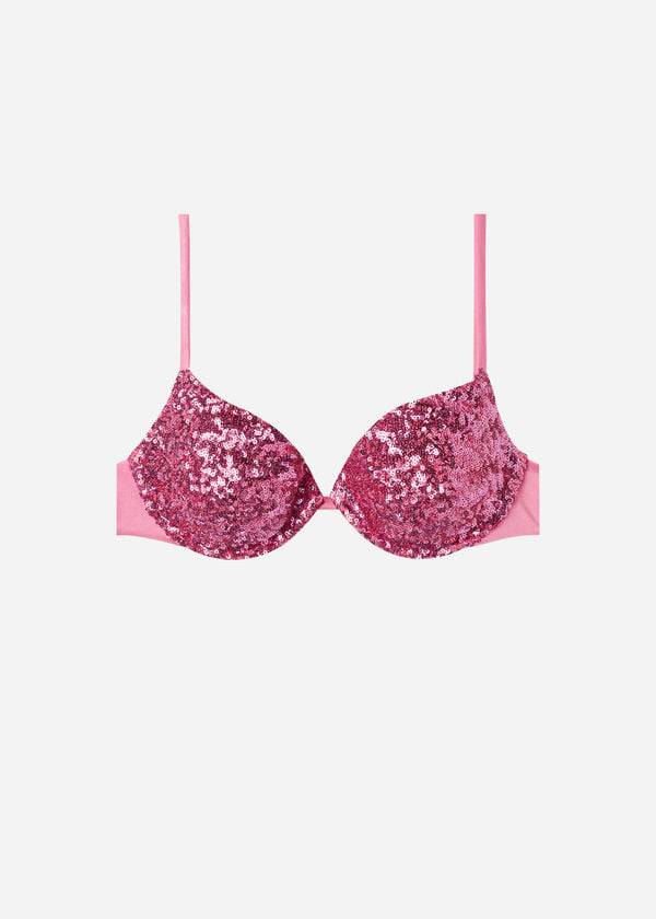 Bikini Tops Calzedonia Padded Push-Up Cannes rosa Rosa | BR1844QZ