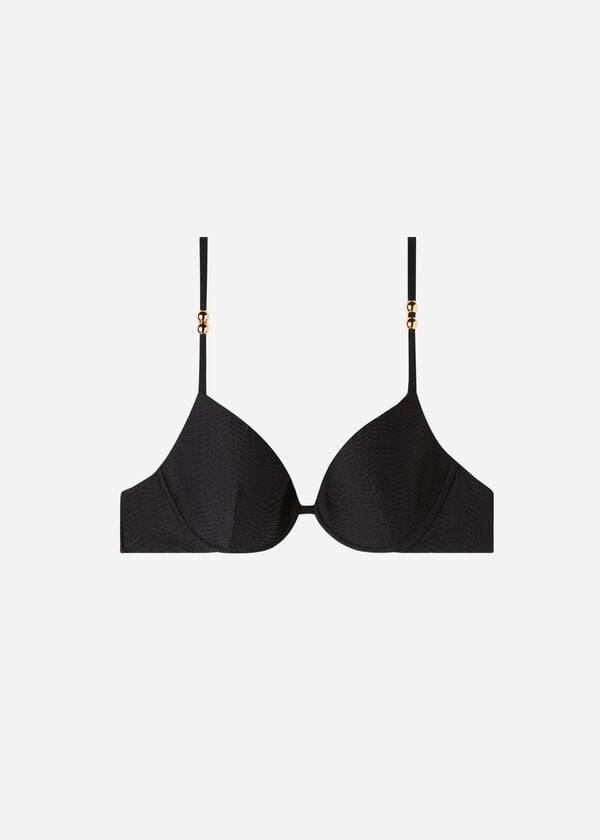 Bikini Tops Calzedonia Padded Push-Up Casablanca Pretas | BR1846EX