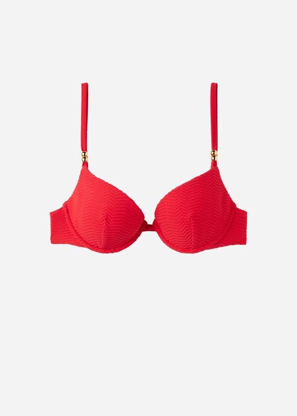 Bikini Tops Calzedonia Padded Push-Up Casablanca Vermelhas | BR1847RW