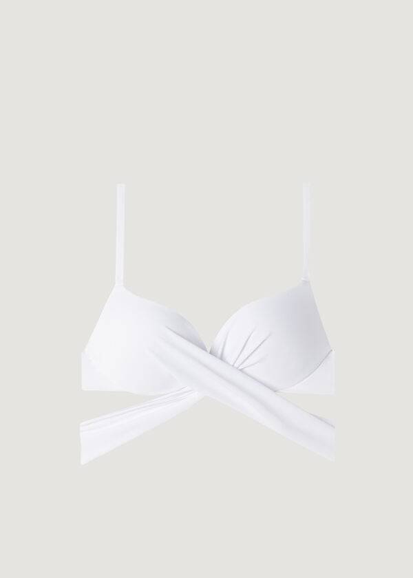 Bikini Tops Calzedonia Padded Push Up Indonesia Eco rosa Branco | BR1824UT