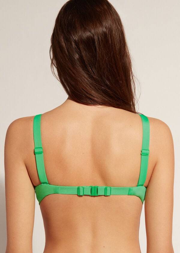 Bikini Tops Calzedonia Padded Push-Up Indonesia Verdes | BR1853PQ