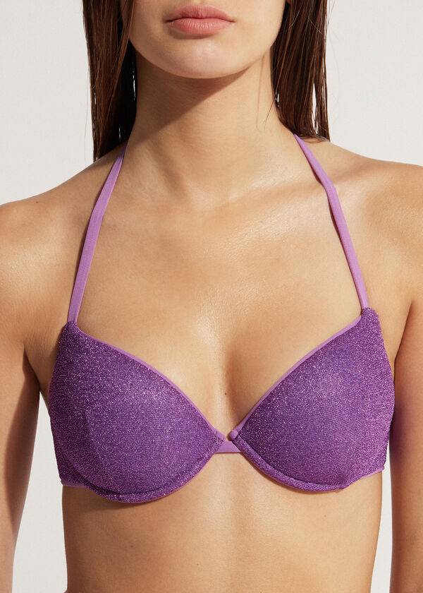 Bikini Tops Calzedonia Padded Push-Up Las Vegas Roxo | BR1858GL