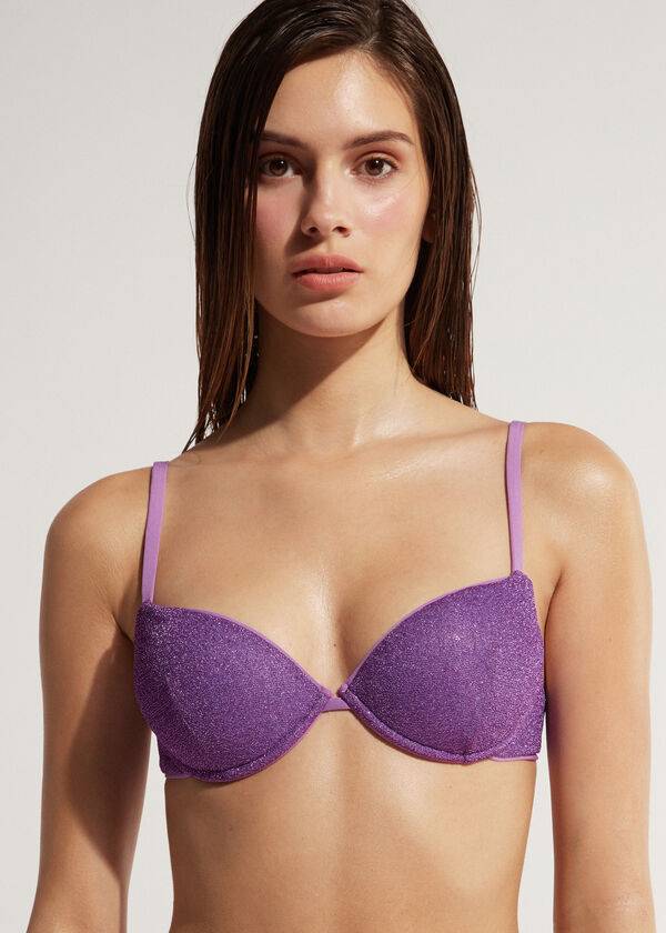 Bikini Tops Calzedonia Padded Push-Up Las Vegas Roxo | BR1858GL