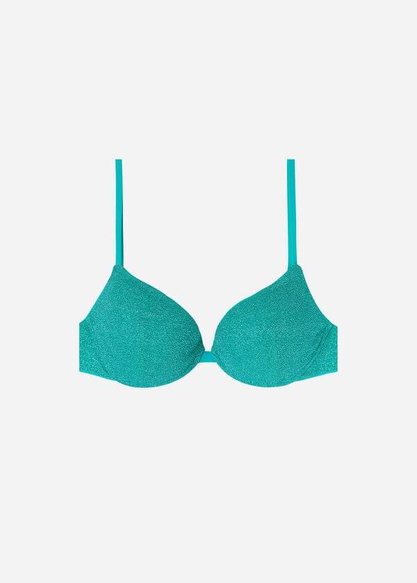 Bikini Tops Calzedonia Padded Push-Up Las Vegas Azuis | BR1859HK