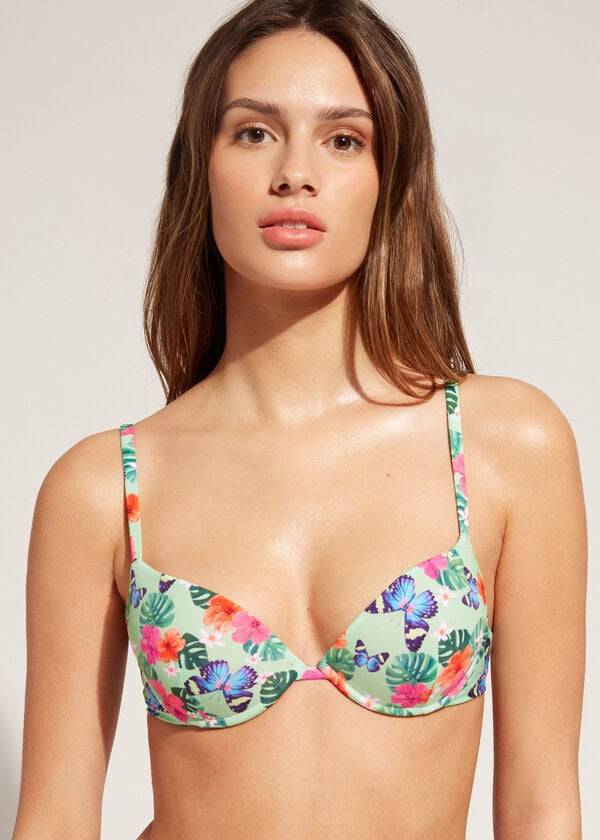 Bikini Tops Calzedonia Padded Push-Up Malibu Multicoloridas | BR1862LH