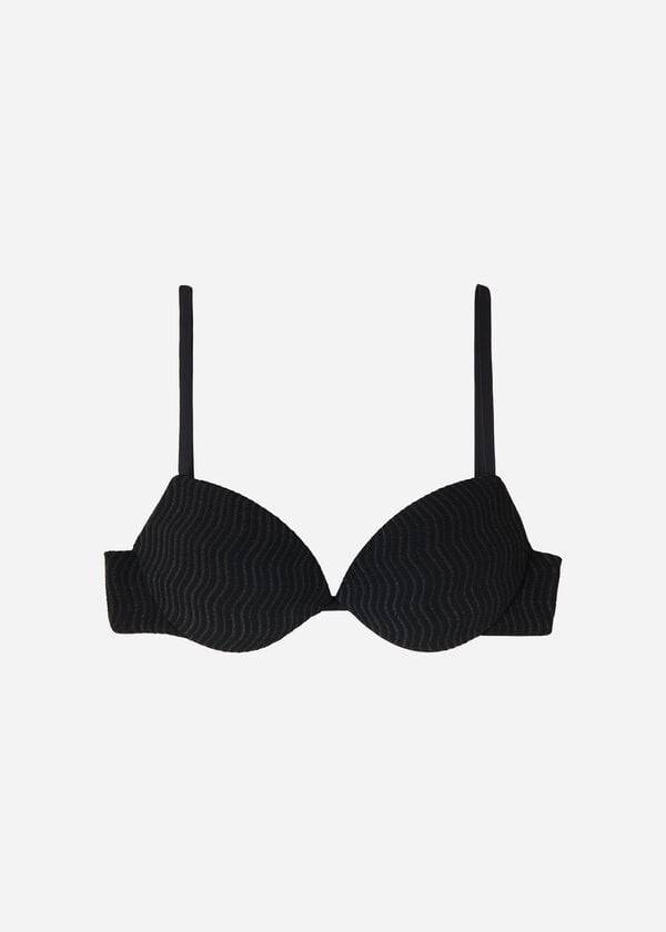 Bikini Tops Calzedonia Padded Push-Up Mykonos Pretas | BR1867BC