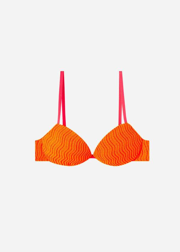 Bikini Tops Calzedonia Padded Push-Up Mykonos Laranja | BR1868NB