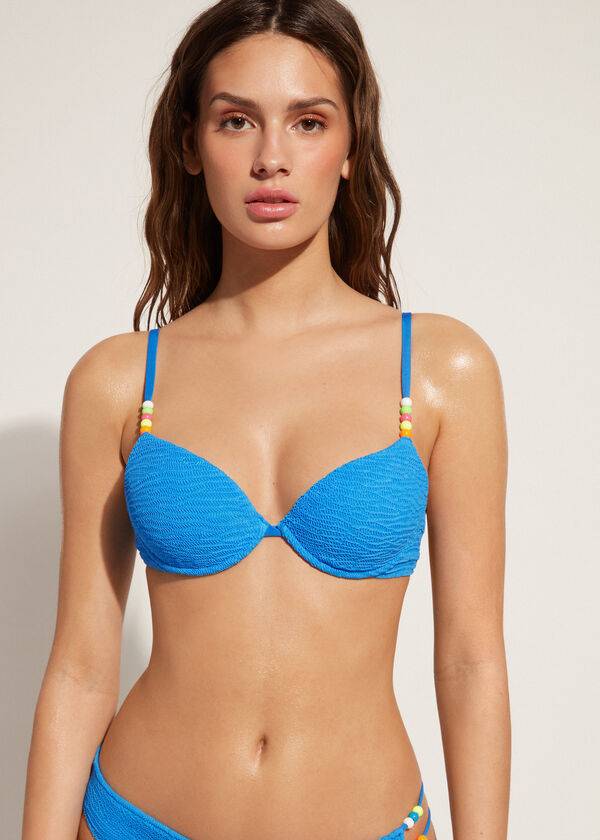 Bikini Tops Calzedonia Padded Push-Up San Diego Azuis | BR1878OR