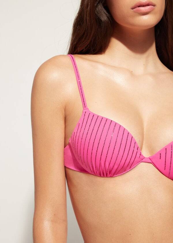 Bikini Tops Calzedonia Padded Push Up Shanghai Rosa | BR1833HK