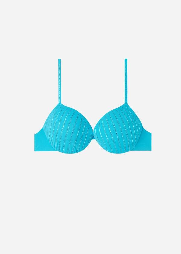 Bikini Tops Calzedonia Padded Push Up Shanghai Turquesa | BR1834JJ