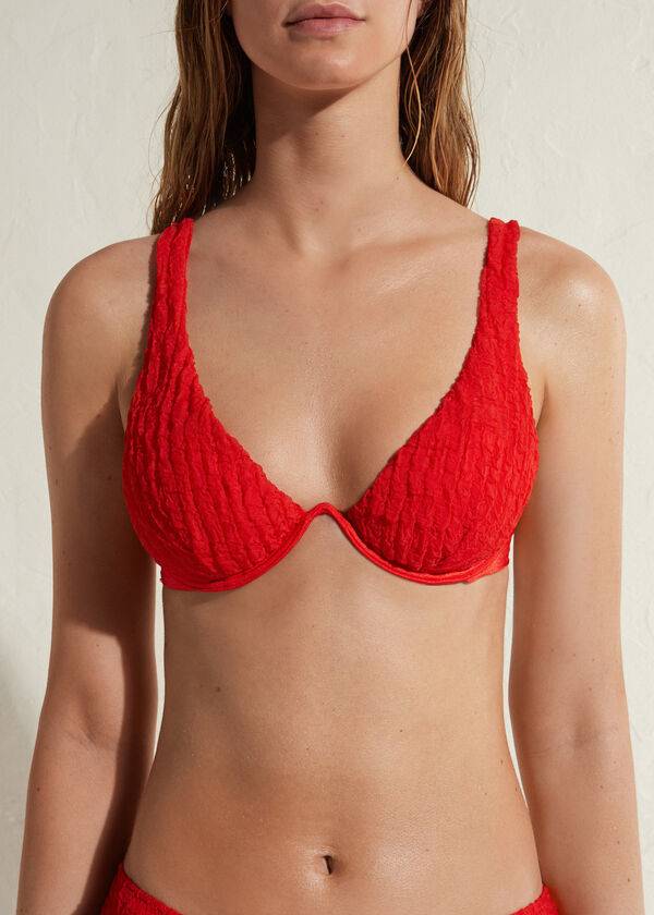 Bikini Tops Calzedonia Padded Push-up Marrakech Vermelhas | BR1863ZG