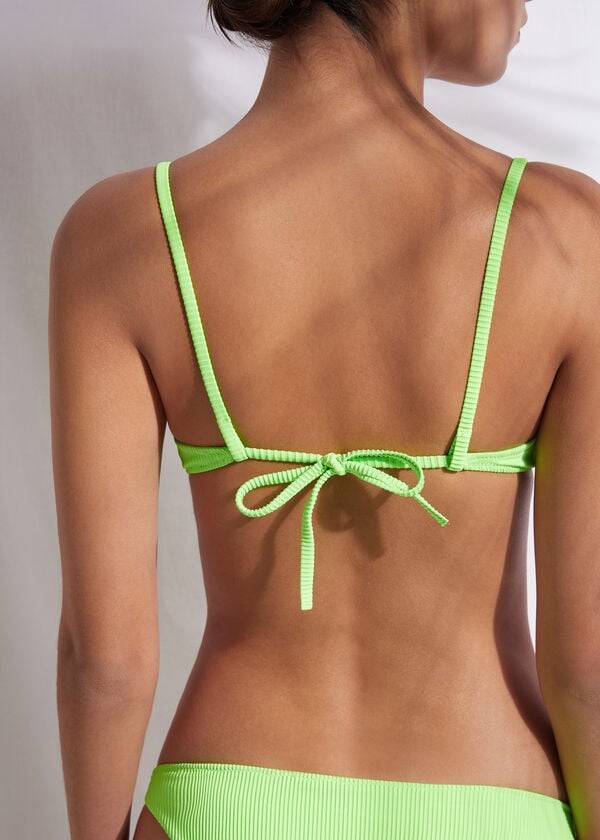 Bikini Tops Calzedonia Padded Push-up New York Verdes | BR1872EX