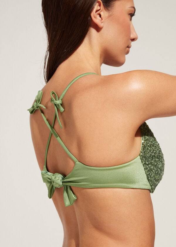 Bikini Tops Calzedonia Padded Tank-Style Cannes rosa Verdes | BR1887KI