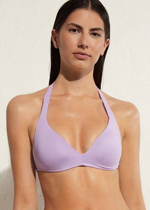 Bikini Tops Calzedonia Padded Triangle Indonesia Eco strass Roxo | BR1929IS