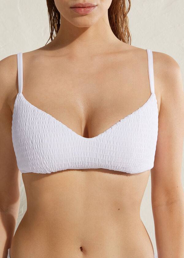 Bikini Tops Calzedonia Padded Triangle Lanzarote Branco | BR1931PQ