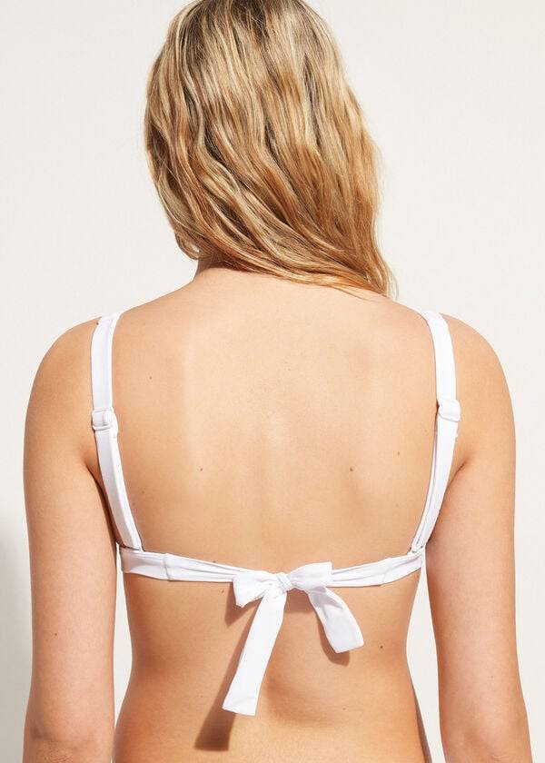 Bikini Tops Calzedonia Padded Triangle Shanghai Branco | BR1937HK