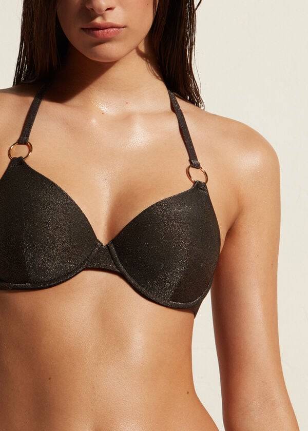 Bikini Tops Calzedonia Push Up Hollywood Pretas | BR1943CE