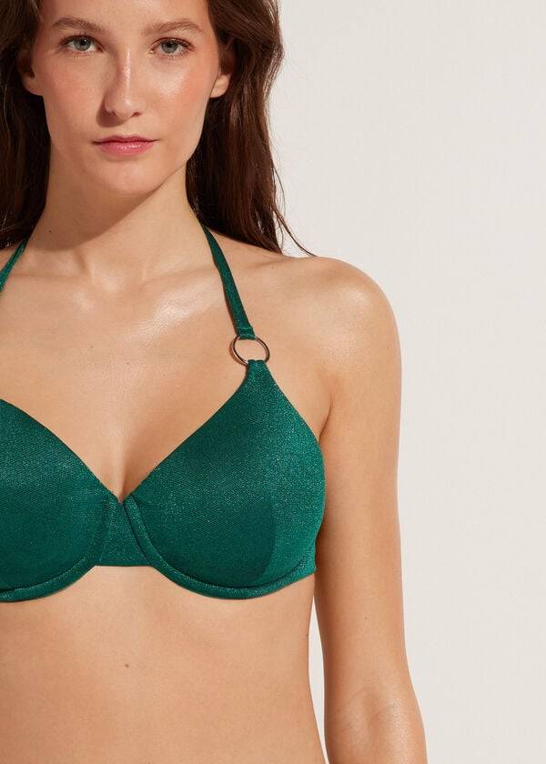 Bikini Tops Calzedonia Push Up Hollywood Verdes | BR1944VD