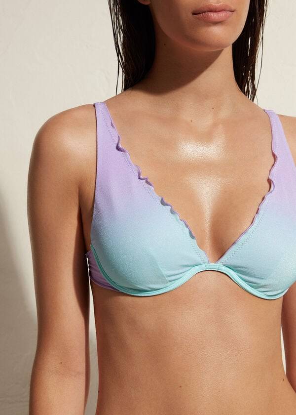 Bikini Tops Calzedonia Push Up Madrid Roxo | BR1951RW