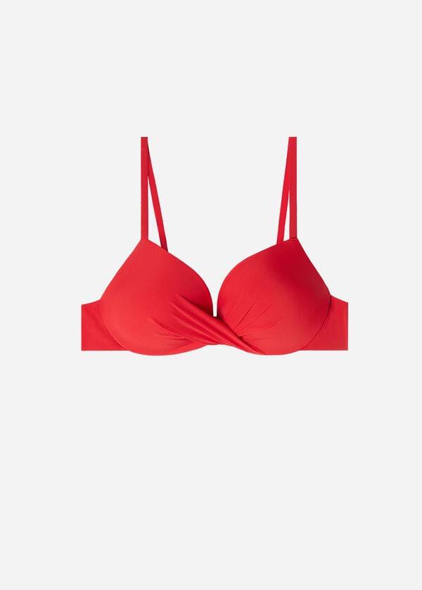 Bikini Tops Calzedonia Soft Graduated Super Padded Push-up Indonesia Vermelhas | BR1961FM