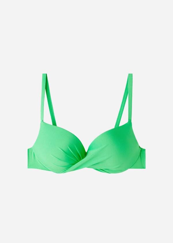 Bikini Tops Calzedonia Soft Graduated Super Padded Push-up Indonesia Eco Verdes | BR1962GL